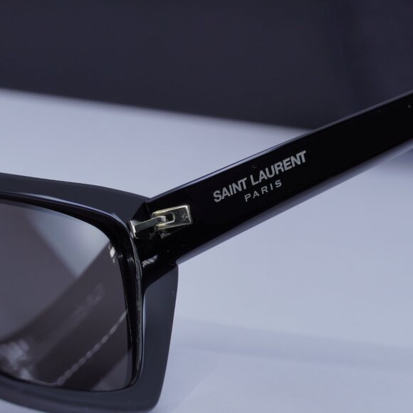 Saint Laurent SL276 MICA 001 Cat Eye Sunglasses - Black/Grey - Picture 10 of 15